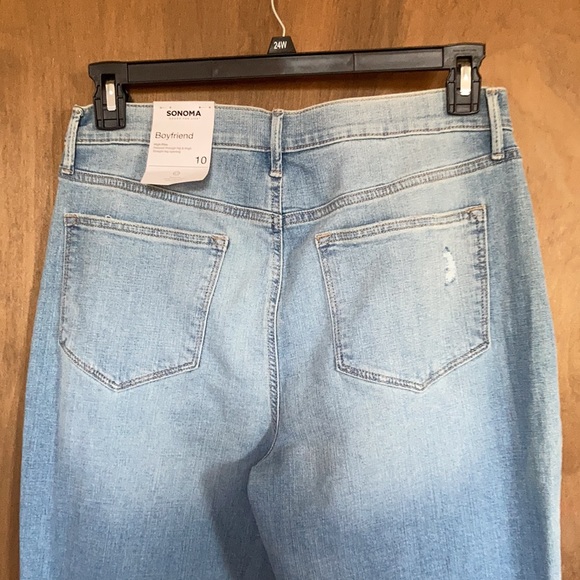Sonoma Boyfriend jean high rise straight leg distressed size 10 - Picture 11 of 16